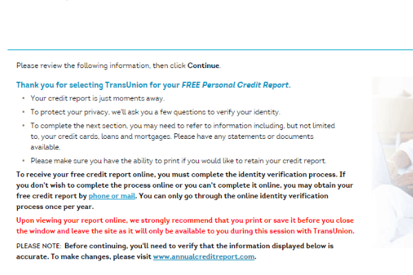 Transunion Request Form on Annual Credit Report 